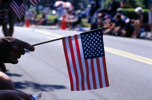 American Flag at July 4th Day Parade